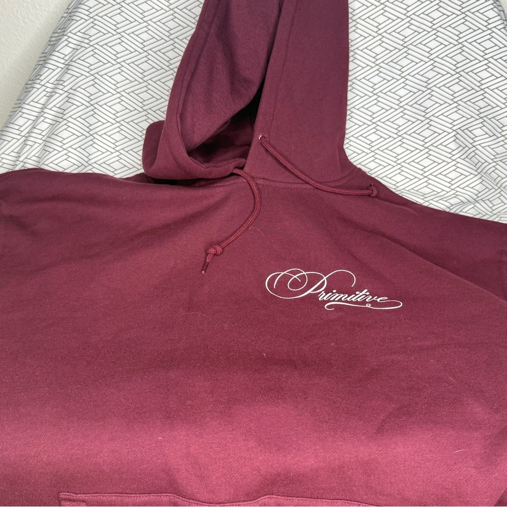 Primitive Burgundy Hoodie with Logo